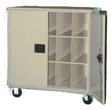 Records Cart With Locking Doors