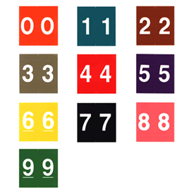 Numeric Color Coded Labels 1900 System 