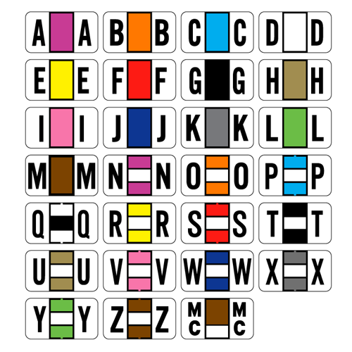 Alphabetical Labels l Color Coded Label System