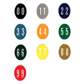 Numeric Oval Color Coded Labels 5300 System