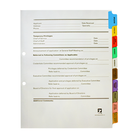 Physician Credentialing Dividers Set 