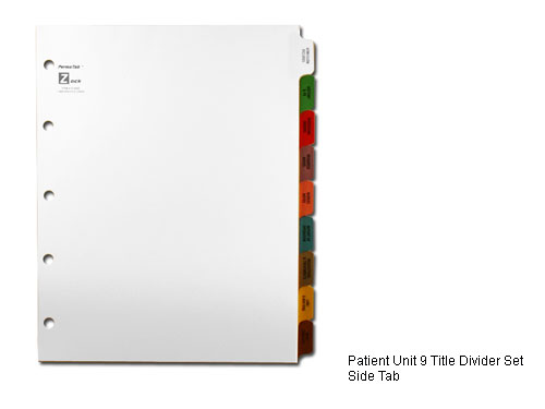 Patient Unit 9 Title Divider Set Side Tab
