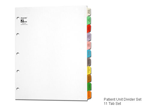 Patient Unit Divider Set 11 Tab Set 