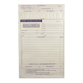 Plastic Patient Valuables Envelope Plastic Patient Valuables Envelope